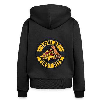 Love At First Bite Pizza Oven Pizza Pizza Tray - Women's Premium Organic Zip Hoodie - black - Back - Julia (174cm)