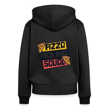 Pizza Making Squad Pizzablech Pizzaofen Pizza - Frauen Premium Bio Zip Hoodie - Schwarz - Hinten - Julia (174cm)
