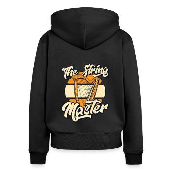 The String Master Harp Concert Harp Harpist - Women's Premium Organic Zip Hoodie - black - Back - Julia (174cm)