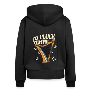 Je pincerais cette harpe de concert harpe harpe musicale harpe - Sweat à capuche zippé Premium bio Femme - noir - Dos - Julia (174cm)