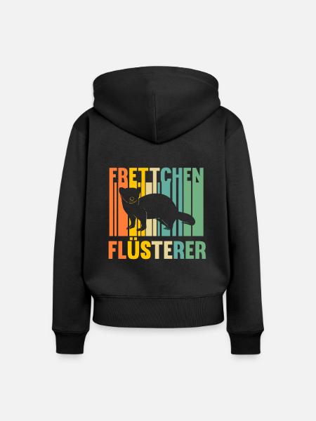 Frettchen Flüsterer - Frauen Premium Bio Zip Hoodie - Schwarz