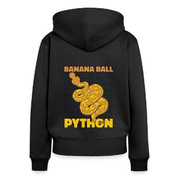 Banana Ball Python Snake Python Banana Ball - Women's Premium Organic Zip Hoodie - black - Back - Julia (174cm)