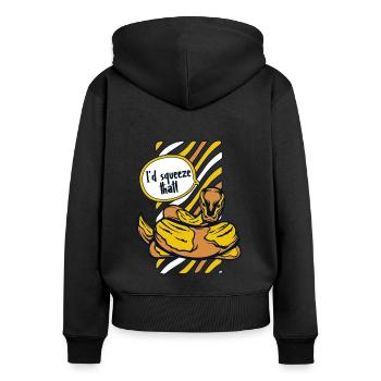 I'd Squeeze That Python Snake Banana Ball - Women's Premium Organic Zip Hoodie - black - Back - Julia (174cm)