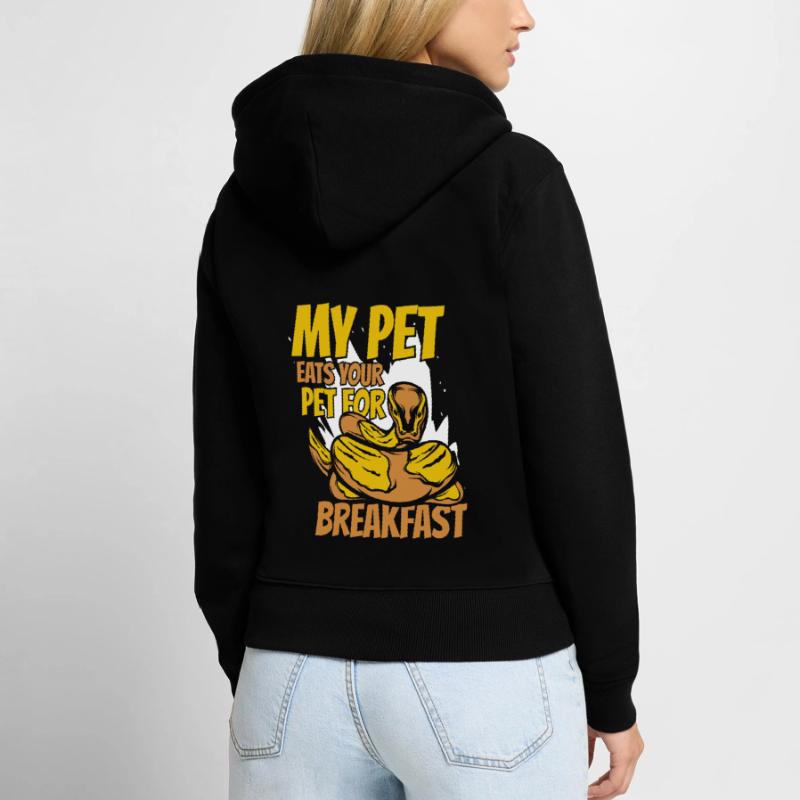 My Pet Eats Your Pet For Breakfast Python Banana Frauen Premium Bio Zip Hoodie
