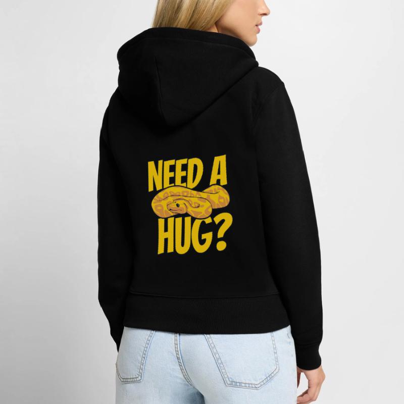 Need A Hug Python Snake Python Breeder Banana Women's Premium Organic Zip Hoodie