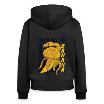 Découvrez ma boule de banane Python Snake Banana - Sweat à capuche zippé Premium bio Femme - noir - Dos - Julia (174cm)