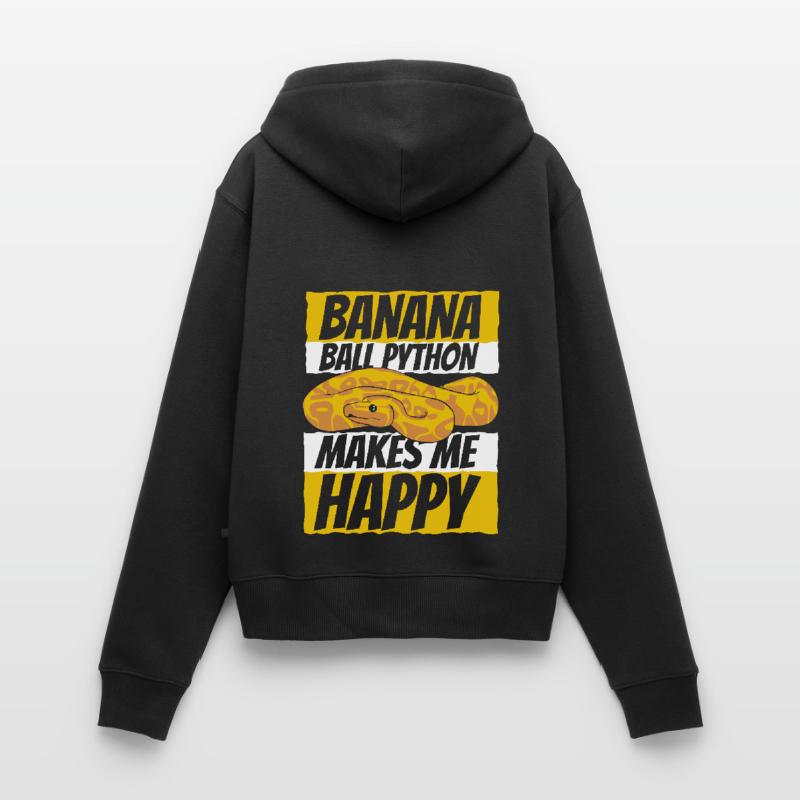 Makes Me Happy Schlange Python Banana Ball Python Frauen Premium Bio Zip Hoodie