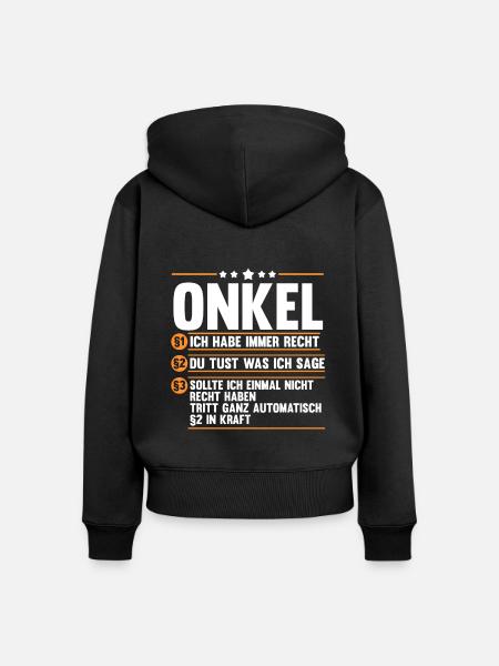Patenonkel Onkel - Frauen Premium Bio Zip Hoodie - Schwarz