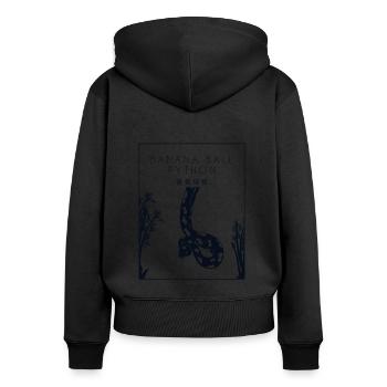 Boule de banane Python Hanzi Chinois Hanzi Snake Banane - Sweat à capuche zippé Premium bio Femme - noir - Dos - Julia (174cm)