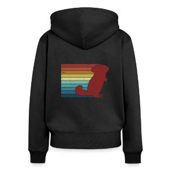 Retro Longhair Shorttail Longtail Breeder - Women's Premium Organic Zip Hoodie - black - Back - Julia (174cm)