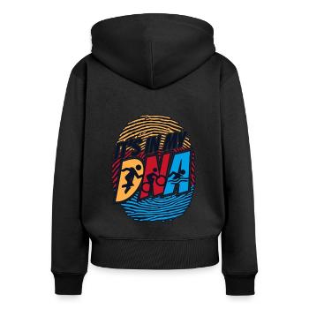 It's In My DNA Training Triathlonrad Triathlet - Frauen Premium Bio Zip Hoodie - Schwarz - Hinten - Julia (174cm)