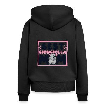 Best Chinchilla Mom Shorttail Long Tail - Women's Premium Organic Zip Hoodie - black - Back - Julia (174cm)