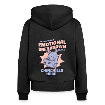 Emotional Breakdown Place Langhaar Kurzschwanz - Frauen Premium Bio Zip Hoodie - Schwarz - Hinten - Julia (174cm)
