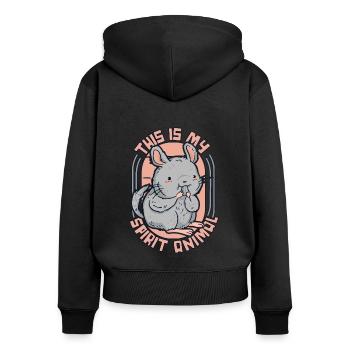 This Is My Spirit Animal Shorttail Long Tail - Women's Premium Organic Zip Hoodie - black - Back - Julia (174cm)