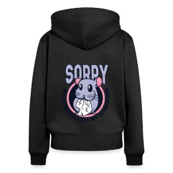 My Chinchilla Are My Homework Longtail Breeder - Women's Premium Organic Zip Hoodie - black - Back - Julia (174cm)