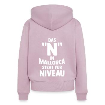 Party Urlaub Mallorca - Frauen Premium Bio Zip Hoodie - Altrosa - Hinten - Julia (174cm)