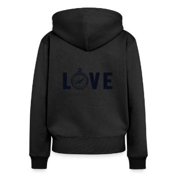 Love Mountain Hiking Trekking Hikers Hiking - Women's Premium Organic Zip Hoodie - black - Back - Julia (174cm)