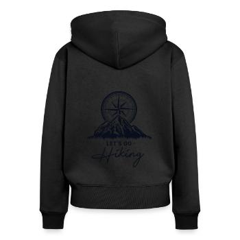 Let's Go Hiking Bergwandern Hiking Trekking - Frauen Premium Bio Zip Hoodie - Schwarz - Hinten - Julia (174cm)