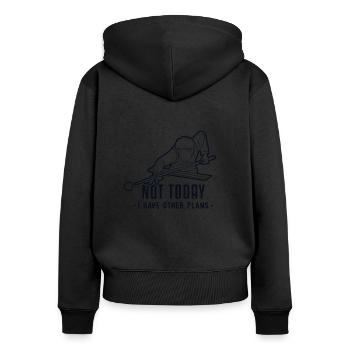 Not Today Snooker Billardtisch Billiards Billard - Frauen Premium Bio Zip Hoodie - Schwarz - Hinten - Julia (174cm)