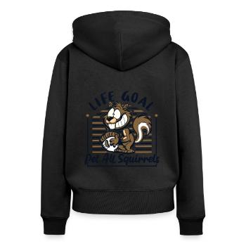 Life Goal Pet All Squirrels Fuchshörnchen - Frauen Premium Bio Zip Hoodie - Schwarz - Hinten - Julia (174cm)