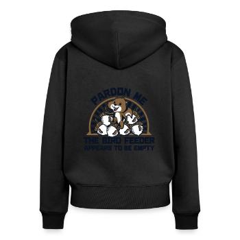 Bird Feeder Appears To Be Empty Fox Squirrel - Women's Premium Organic Zip Hoodie - black - Back - Julia (174cm)