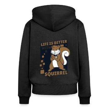 Life is Better with a Squirrel Squirrel - Women's Premium Organic Zip Hoodie - black - Back - Julia (174cm)