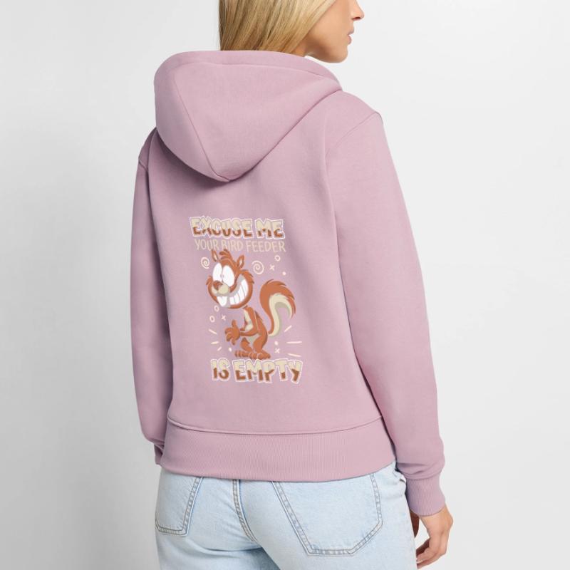 Your Bird Feed Is Empty Squirrel Fox Squirrel Women's Premium Organic Zip Hoodie