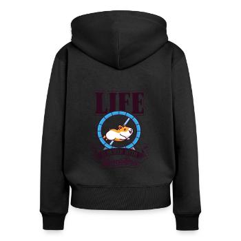 Life is Better with a Hamster Dwarf Hamster - Women's Premium Organic Zip Hoodie - black - Back - Julia (174cm)