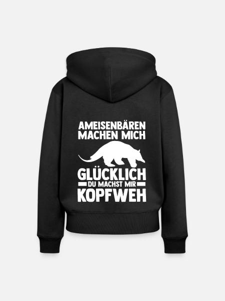 Ameisenbär - Frauen Premium Bio Zip Hoodie - Schwarz