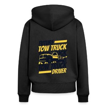 Le futur conducteur de dépanneuse Abschlepper Fahrer - Sweat à capuche zippé Premium bio Femme - noir - Dos - Julia (174cm)