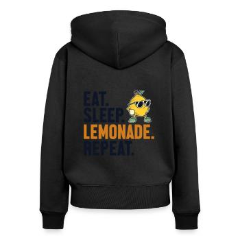 Eat Sleep Lemonade Repeat Lemonade Lover - Women's Premium Organic Zip Hoodie - black - Back - Julia (174cm)