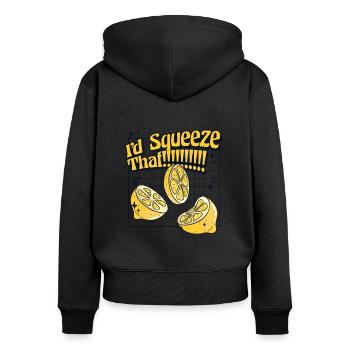 Je presserais cette limonade patron limonade - Sweat à capuche zippé Premium bio Femme - noir - Dos - Julia (174cm)