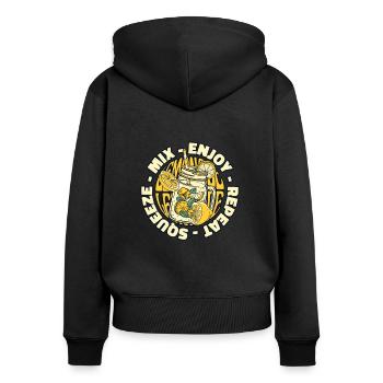 Squeeze Mix Profitez des amateurs de limonade répétés - Sweat à capuche zippé Premium bio Femme - noir - Dos - Julia (174cm)