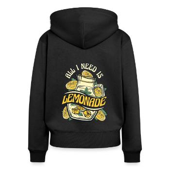 Tout ce dont j’ai besoin est de la limonade limonade limonade - Sweat à capuche zippé Premium bio Femme - noir - Dos - Julia (174cm)