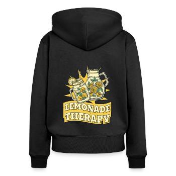 Lemonade Therapy Lemonade Vendeur Limonade - Sweat à capuche zippé Premium bio Femme - noir - Dos - Julia (174cm)