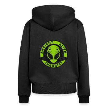 Ancien théoricien extraterrestre Conspiration OVNI - Sweat à capuche zippé Premium bio Femme - noir - Dos - Julia (174cm)