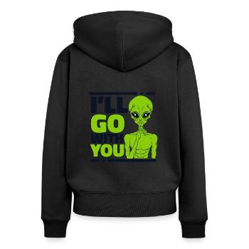 Je vais aller avec toi Ufo Conspiracy Extraterrestrial - Sweat à capuche zippé Premium bio Femme - noir - Dos - Julia (174cm)