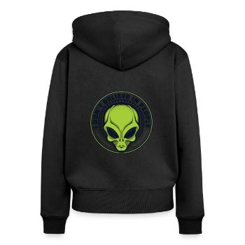 I Don't Believe In People Ufo Conspiracy Alien - Women's Premium Organic Zip Hoodie - black - Back - Julia (174cm)