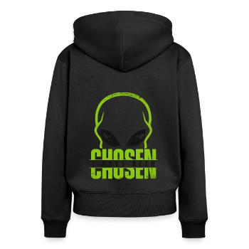 J’ai été choisi Ufo Conspiracy Extraterrestrial - Sweat à capuche zippé Premium bio Femme - noir - Dos - Julia (174cm)
