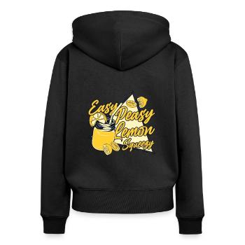 Easy Peasy Lemon Squeezy Lemonade Lover - Sweat à capuche zippé Premium bio Femme - noir - Dos - Julia (174cm)