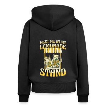 Retrouvez-moi à mon stand de limonade Limonade - Sweat à capuche zippé Premium bio Femme - noir - Dos - Julia (174cm)