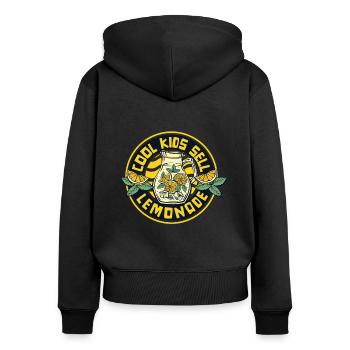 Cool Kids Sell Lemonade Limonade Liebhaber - Frauen Premium Bio Zip Hoodie - Schwarz - Hinten - Julia (174cm)