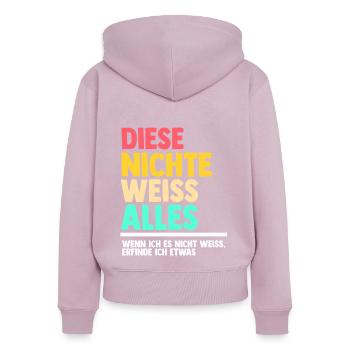 Nichte - Frauen Premium Bio Zip Hoodie - Altrosa - Hinten - Julia (174cm)