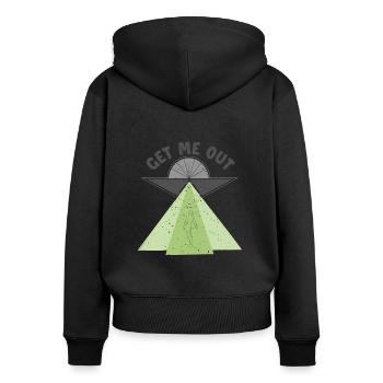 Get Me Out Außerirdischer Ufo Conspiracy Alien - Women's Premium Organic Zip Hoodie - black - Back - Julia (174cm)