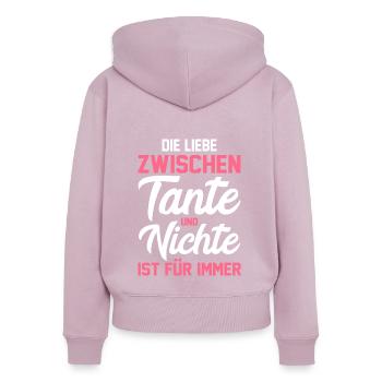 Patentante Nichte Tante - Frauen Premium Bio Zip Hoodie - Altrosa - Hinten - Julia (174cm)