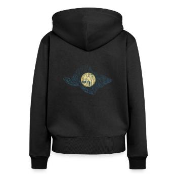 Shell Shelling Bag Bivalvia Hunter Seashell - Sweat à capuche zippé Premium bio Femme - noir - Dos - Julia (174cm)