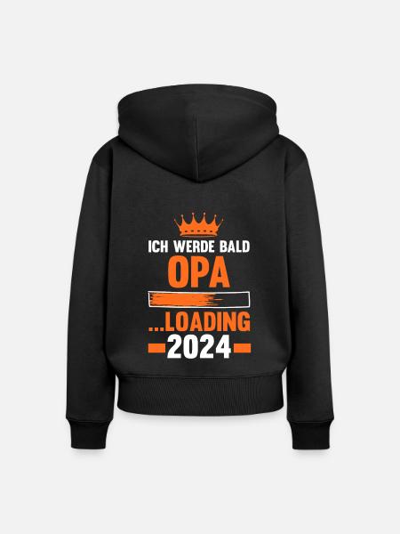 Werdender Opa 2041 - Frauen Premium Bio Zip Hoodie - Schwarz