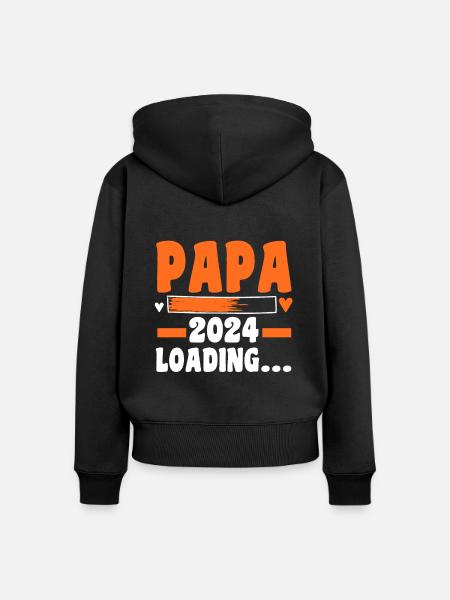 Werdender Papa 2027 - Frauen Premium Bio Zip Hoodie - Schwarz