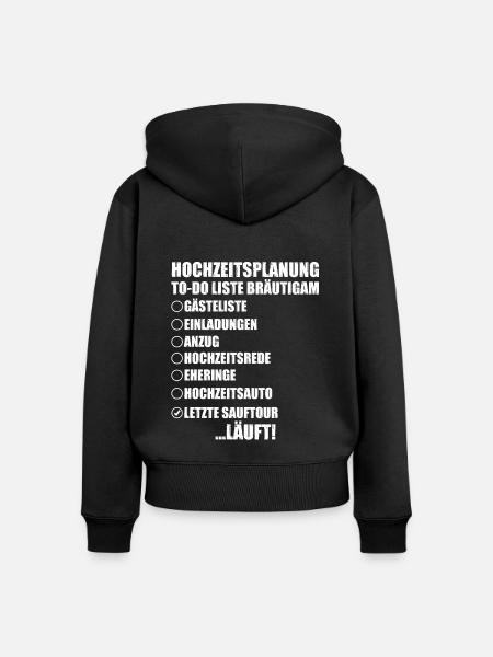 Bräutigam Junggesellenabschied - Frauen Premium Bio Zip Hoodie - Schwarz