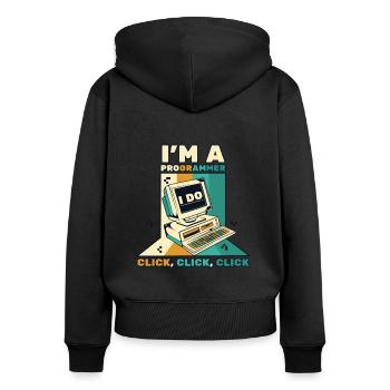 I'm A Programmer Click Softwareingenieur Coder - Frauen Premium Bio Zip Hoodie - Schwarz - Hinten - Julia (174cm)